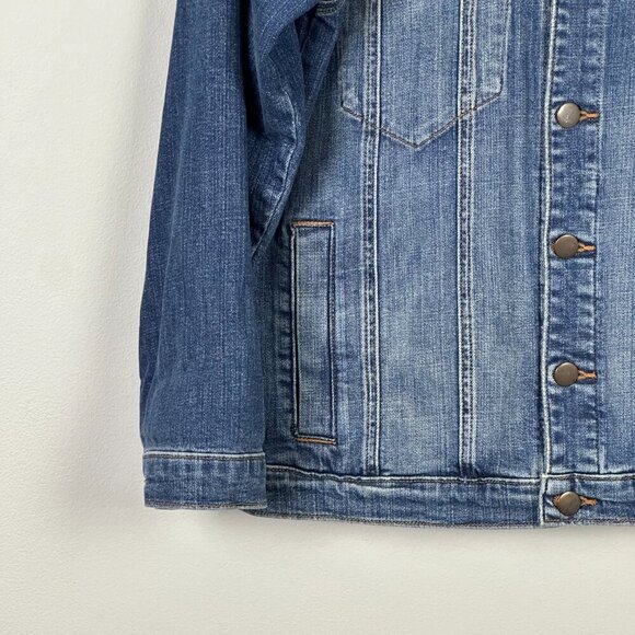 Eileen Fisher Petite Denim Jacket Dark Wash - Picture 7 of 10